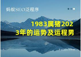 1983属猪2023年的运势及运程男