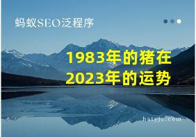 1983年的猪在2023年的运势