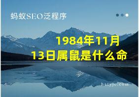 1984年11月13日属鼠是什么命