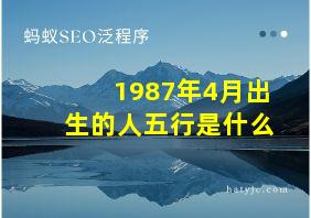 1987年4月出生的人五行是什么