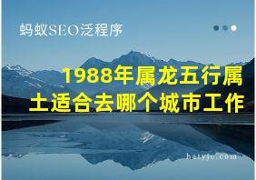 1988年属龙五行属土适合去哪个城市工作