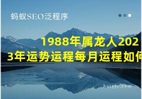 1988年属龙人2023年运势运程每月运程如何