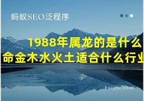 1988年属龙的是什么命金木水火土适合什么行业