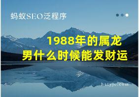 1988年的属龙男什么时候能发财运