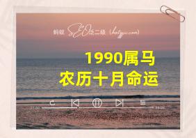 1990属马农历十月命运