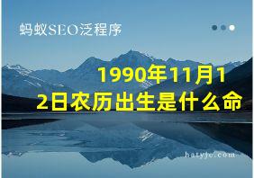 1990年11月12日农历出生是什么命