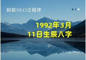 1992年3月11日生辰八字