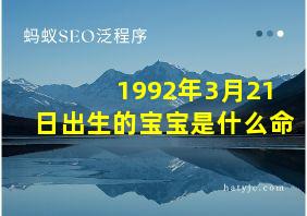 1992年3月21日出生的宝宝是什么命