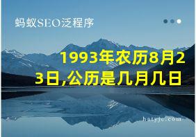 1993年农历8月23日,公历是几月几日