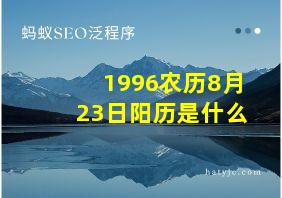 1996农历8月23日阳历是什么