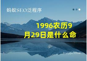 1996农历9月29日是什么命