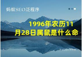 1996年农历11月28日属鼠是什么命