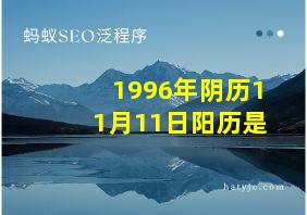 1996年阴历11月11日阳历是