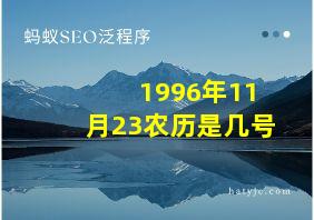 1996年11月23农历是几号