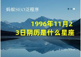 1996年11月23日阴历是什么星座