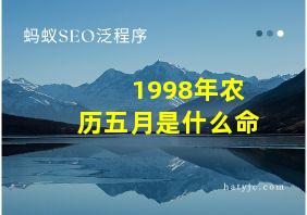 1998年农历五月是什么命