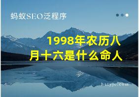 1998年农历八月十六是什么命人