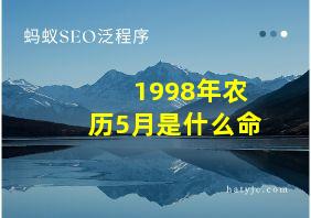 1998年农历5月是什么命