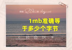 1mb准确等于多少个字节