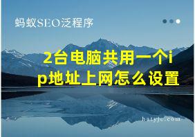 2台电脑共用一个ip地址上网怎么设置