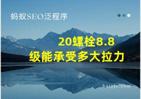 20螺栓8.8级能承受多大拉力