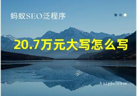 20.7万元大写怎么写