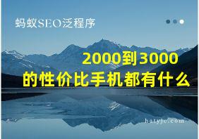 2000到3000的性价比手机都有什么