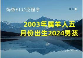 2003年属羊人五月份出生2024男孩