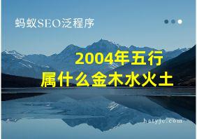 2004年五行属什么金木水火土