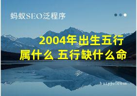 2004年出生五行属什么 五行缺什么命