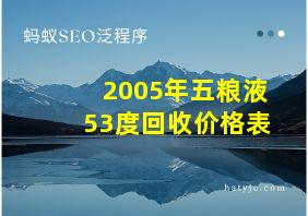 2005年五粮液53度回收价格表