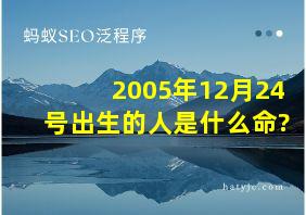 2005年12月24号出生的人是什么命?