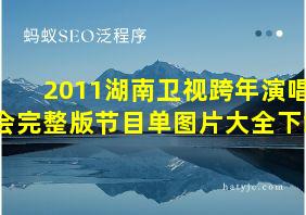 2011湖南卫视跨年演唱会完整版节目单图片大全下载