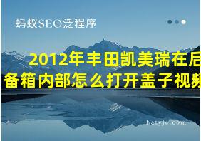 2012年丰田凯美瑞在后备箱内部怎么打开盖子视频