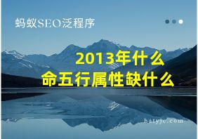 2013年什么命五行属性缺什么