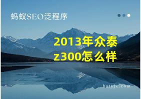 2013年众泰z300怎么样