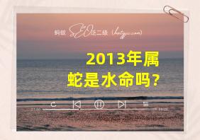 2013年属蛇是水命吗?