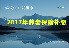 2017年养老保险补缴