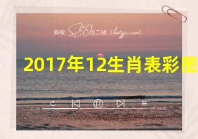 2017年12生肖表彩图