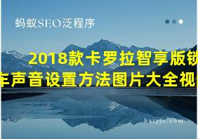 2018款卡罗拉智享版锁车声音设置方法图片大全视频