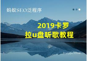 2019卡罗拉u盘听歌教程