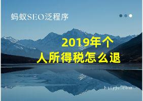 2019年个人所得税怎么退