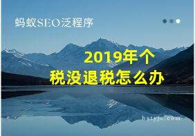 2019年个税没退税怎么办