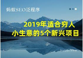 2019年适合穷人小生意的5个新兴项目