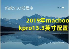 2019年macbookpro13.3英寸配置