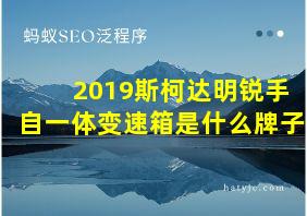 2019斯柯达明锐手自一体变速箱是什么牌子