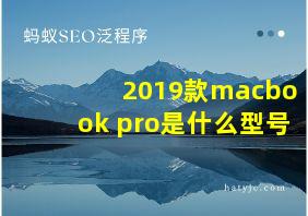 2019款macbook pro是什么型号