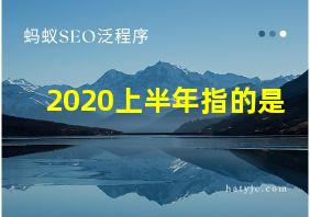 2020上半年指的是