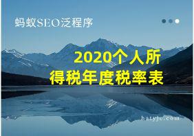 2020个人所得税年度税率表