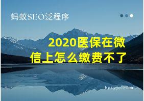 2020医保在微信上怎么缴费不了